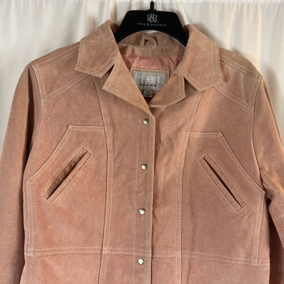 Wilsons Leather Maxima dusty Pink Suede Jacket size:L
Western Snap Button - Picture 6 of 15